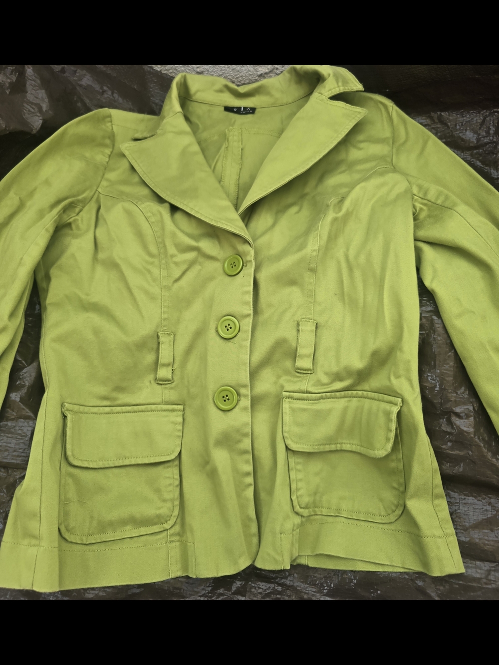 Lime Green Women's Tailored Button Jacket